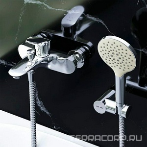 Смеситель для ванны/душа , с установочным комплектом, шланг, лейка, смеситель в компл, хром AMPM Like F8015000