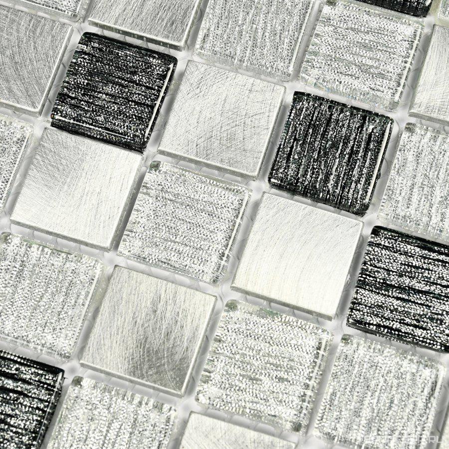 Мозаика Bonaparte Мозаика стеклянная Trend Silver (23x23x4) 30x30 Комбинированный, фото 5