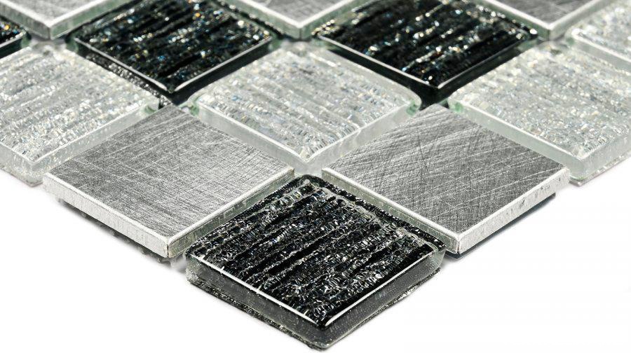Мозаика Bonaparte Мозаика стеклянная Trend Silver (23x23x4) 30x30 Комбинированный, фото 4