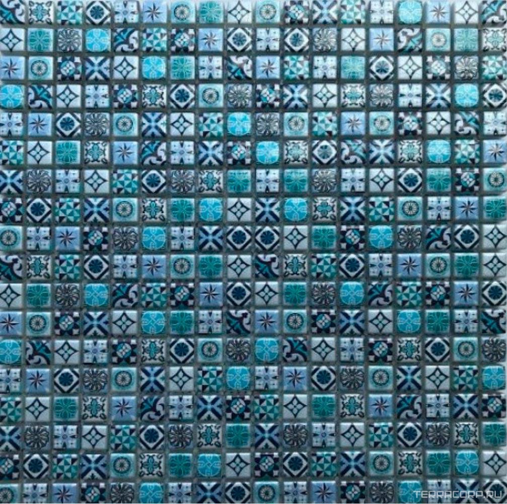 Мозаика Bonaparte Мозаика стеклянная Xindi Blue (15x15x6) 30x30 Комбинированный, фото 3