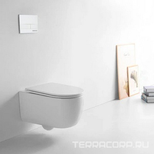 Подвесной унитаз c крышкой-сиденьем микролифт, безободковый, смыв "торнадо", цв.белый KL Berges TORNAS 082137