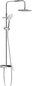 Душевая система  со смесителем и полкой, верхний душ 230 мм, ручной душ 120 мм, цвет хром Damixa Jupiter 977780000