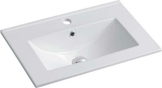 Раковина накладная на тумбу 610x395x170мм, с 1 отверстием для смесителя, с переливом, (керамика цв.белый), Vincea ZZ Vincea Универсал VBS-13960S1