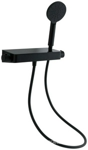 Смеситель-термостат для душа, душевая лейка, шланг в компл., (цв.черный матовый),  ZZ Allen Brau Fantasy 5.11002-31