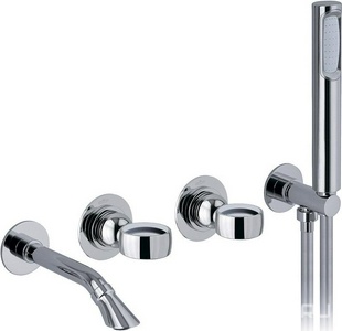 Смеситель для ванны, встраиваемый в стену, лейка, шланг, встраиваемая часть в компл., (цв.хром),  ZZ Webert Opera OA860312015