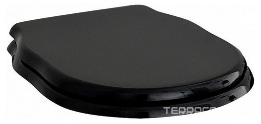 Сиденье для унитаза, с микролифтом, (цв.glossy black, петли цв.хром), Hermitage ZZ