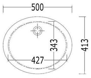 Раковина, встраиваемая под столешницу (снизу) 500х413хh175мм, White 50 ZZ Devon & Devon Универсал RALS50/ST
