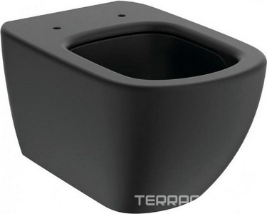 Унитаз подвесной 360х535мм, безободковый Aquablade, без сиденья, крепёж в компл., (цв.черный матовый),  Ideal Standard Tesi T0079V3