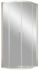 Душевое ограждение ZS NOVO полукруглое, 90*90*1900, профиль матовый хром, стекло сатин, БЕЗ покрытия, ZZ