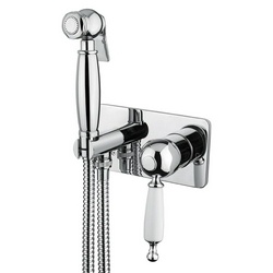 Смеситель совмещён. с гигиеническим душем, (готовый комплект: лейка металл,шланг металл120см.,скрытая часть), (цв.хром),  XX Migliore Oxford 26942