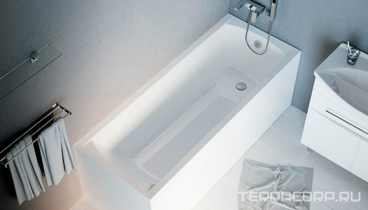 Ванна прямоугольная "MODERN" 175х70 см акриловая, без каркаса, слива-перелива, цвет белый, ZZ 1Marka Modern 01мод17570
