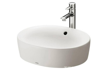 Раковина накладная на столешницу, 500х421хh191(138)мм, без отв.д/смесит., с переливом, CeFiONtect,  ZZ Toto NC LW760LB#XW