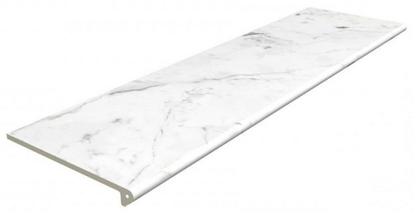 Ступени Gres de Aragon Marble Peldano Redondeado Carrara Blanco Liso 119.7x33x14 Белый 