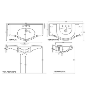 Раковина 110х54хh24см, с 1 отв.д/смесителя, (крепёж в копл.),  ZZ Galassia Ethos 8435M