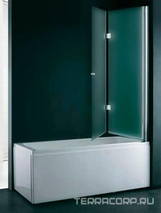 Штора на ванну складная 2-х секционная, 1200х1450мм, крепление справа (стекло текстурное Punto 6мм, фурнит.цв.хром), ZZ Cezares Verona VERONA-V-21-120-P-Cr-R