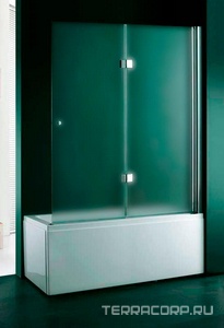 Штора на ванну складная 2-х секционная, 1200х1450мм, крепление справа (стекло текстурное Punto 6мм, фурнит.цв.хром), ZZ Cezares Verona VERONA-V-21-120-P-Cr-R