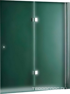 Штора на ванну складная 2-х секционная, 1200х1450мм, крепление справа (стекло текстурное Punto 6мм, фурнит.цв.хром), ZZ Cezares Verona VERONA-V-21-120-P-Cr-R