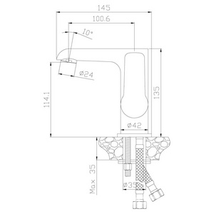 Смеситель Rossinka  35-11 для раковины 9x13x14 Rossinka W W35-11