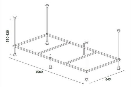 Каркас-комплект 170х70 для акриловых ванн Berges 170 и 180 см, ZZ Berges Универсал 051025