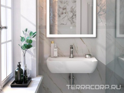 Раковина PLAZA 55 см, подвесная с отверстием под смеситель и с крепежом Kerama Marazzi Plaza PLR.wb.55.02