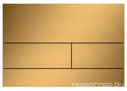 Панель смыва с двумя клавишами, для застенного модуля д/унитаза, с покрытием от отпечатков пальцев, (металл, цв.сатин позолоченный),  II ZZ Tece TECEsquare 9240847