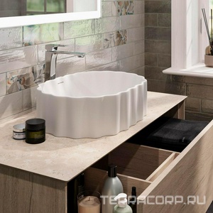 Раковина 50 см ARTBASIN Conchiglia, цв белый глянцевый , БЕЗ донного клапана Kerama Marazzi Artbasin CC.wb.50\WHT