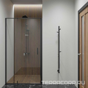 Полотенцесушитель вертикальный 15х140, h1370х127мм, электрический, 40W, таймер, без модуля скрыт. подключения, (цв.черный матовый), Vincea ZZ Vincea Универсал VTD-1DBE