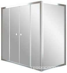 Шторка на ванну Z2V+ZVF, 180x80x140 см, раздвижная с неподвижной боковой стороной, профиль хром матовый, стекло сатин, БЕЗ ПОКРЫТИЯ ZZ
