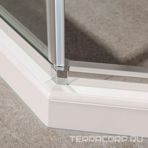 Душевой уголок 900х900хh2000мм, 5-ти угольный, распашная дверь правая/левая, с 2 неподвижн. сегмент, (стекло прозр.6мм, фурнит. цв.хром),  ZZ Vincea Slim-U VSP-2SU900CL