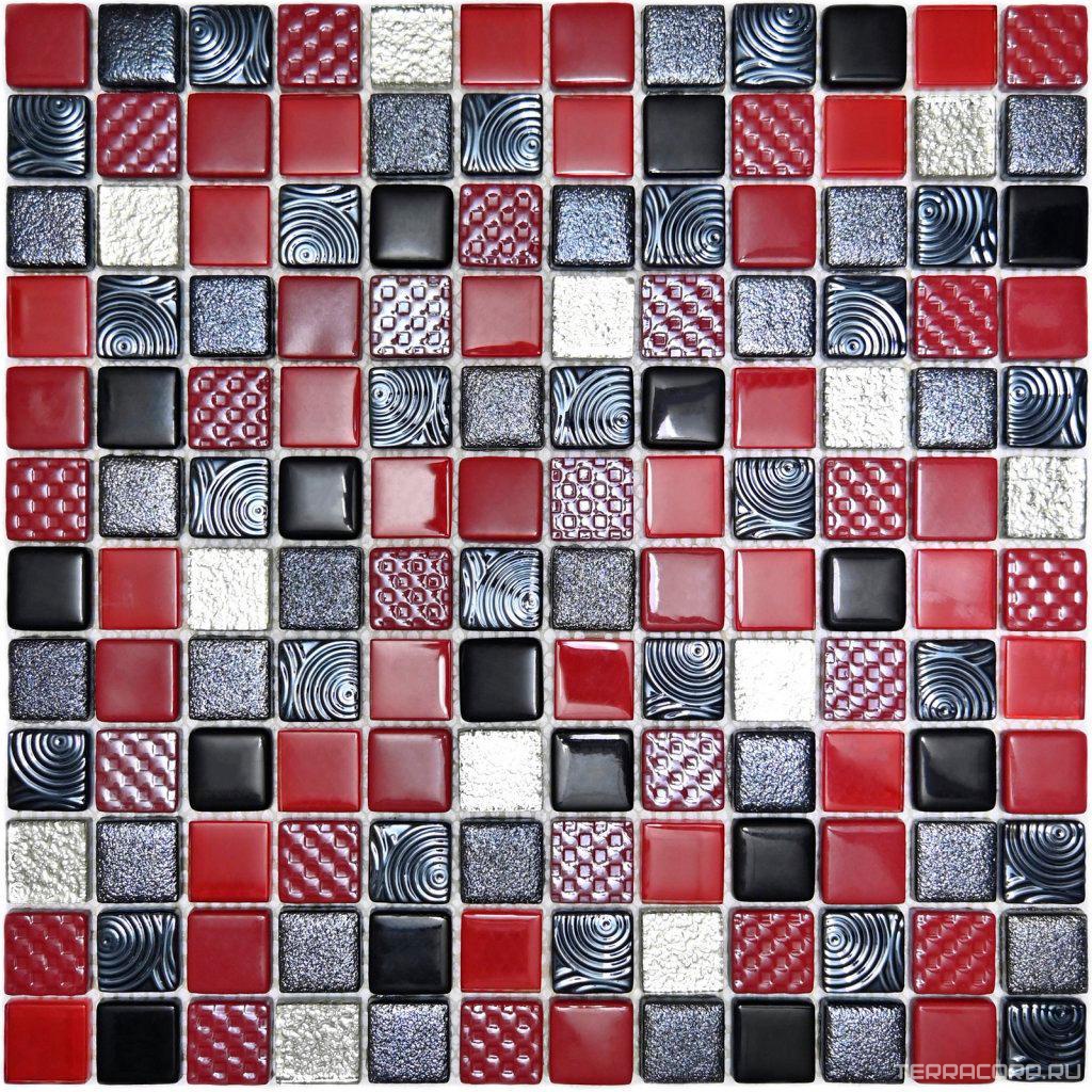 Мозаика Bonaparte Мозаика стеклянная Poker (23x23x6) 30x30 Комбинированный, фото 3