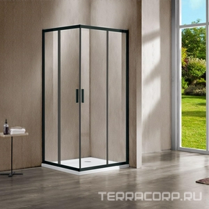 Душевой уголок 1200х900хh1900мм, прямоуг., правый/левый, (стекло прозрачное 6мм, фурн.цв.черный мат.),  ZZ Vincea Garda VSS-1G9012CLB