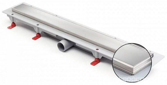 Водоотводящий желоб 750 мм KLASIK, с решеткой под плитку (стальная окантовка) ZZ Veconi Универсал V750KN