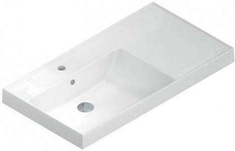 Раковина 905x495мм, R чаша справа, с 1 отв.д/смесит., с переливом, (керамика, цв.белый),  ZZ La Fenice Cubo CU.NN.90R