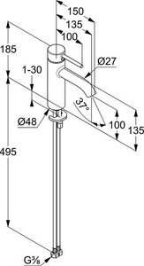 Смеситель для умывальника черный мат. ZZ Kludi BOZZ 382823976