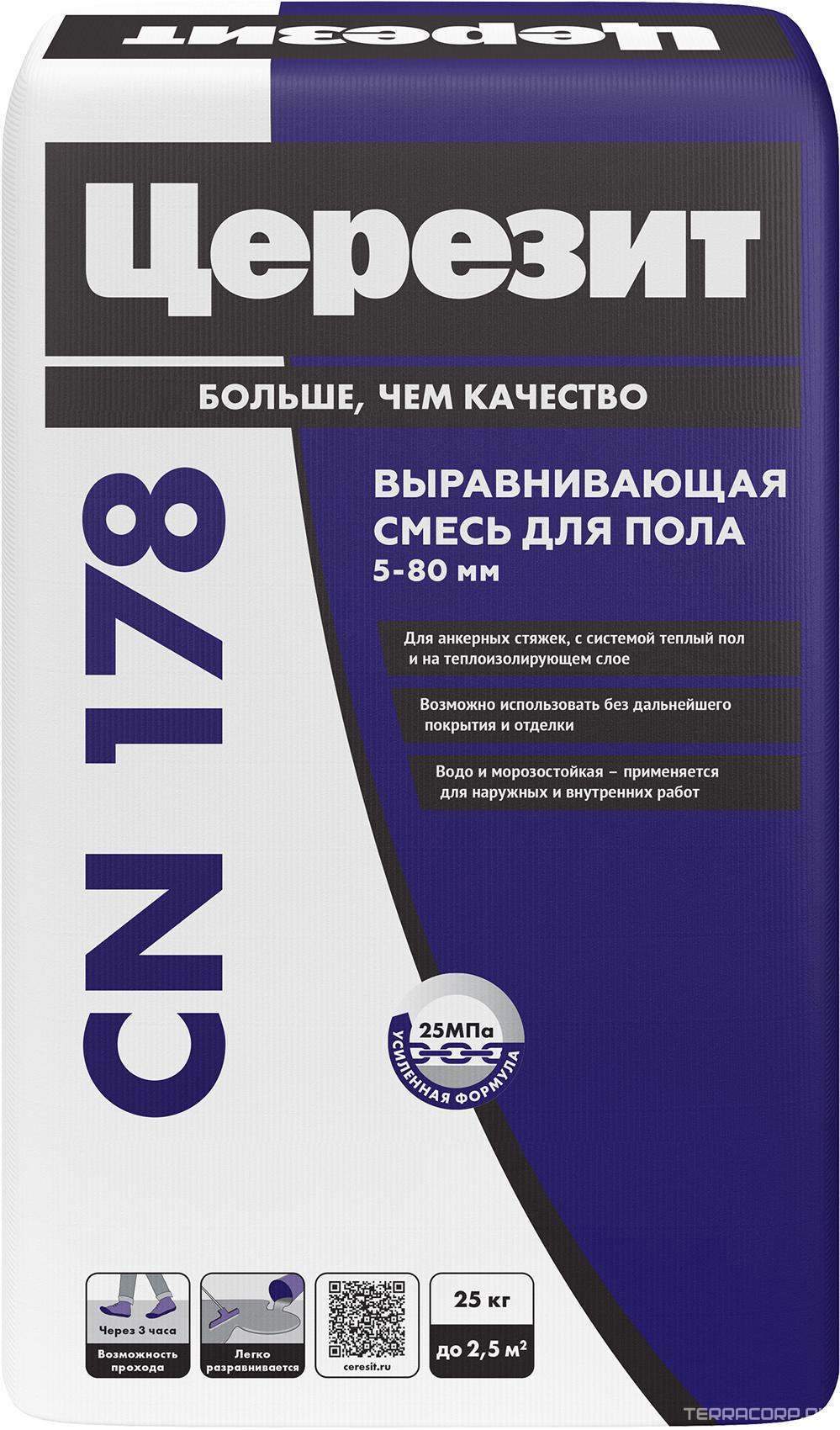 Легковыравнивающаяся смесь CN178 25 кг. ПП ZZ Церезит CN 178 854617, фото 3