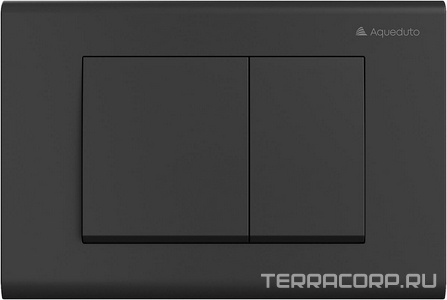Клавиша двойного смыва для инстал., д/унитаза, (пластик цв.черный матовый),  Aqueduto Quadrado QUA0140