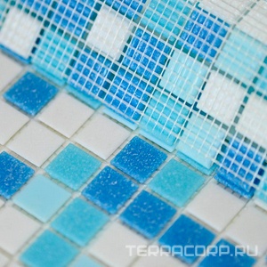 Мозаика Bonaparte Мозаика стеклянная Aqua 200 (на бумаге) (20x20x4)  32,7x32,7 Комбинированный 