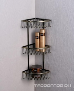 Полка 3-ярусная, угловая Fixsen FX-858-3, цв.бронза, ZZ Fixsen Metra FX-858-3 / к.т.366292