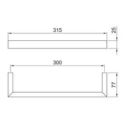Полотенцедержатель 30см, (цв. черный матовый),  ZZ Fantini Linea 92 13 7706