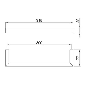 Полотенцедержатель 30см, (цв. черный матовый),  ZZ Fantini Linea 92 13 7706