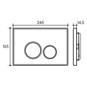 Компл.: унитаз подвесн.,безободк.,525х360мм, цв.белый глянц., сиденье с микролиф,,инстал. д/унитаза, крепёж, клавиша смыва Circulo цв.хром,  ZZ Aqueduto Cone AQDS008