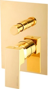 Смеситель для душа, встраиваемый в стену, на 2 потребителя, (цв.золото),  ZZ Migliore Kvant 25401