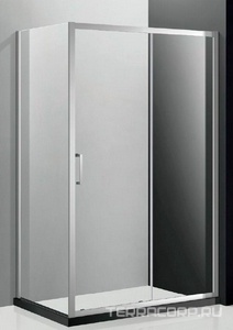 Душевой уголок 1300(1280-1320)х900(880-900)хh1950мм, прямоугольный, правый/левый, (стекло прозр.Idrorepellente 6мм, фурн.цв.хром),  ZZ Cezares Molveno MOLVENO-AH-11-130/90-C-Cr-IV