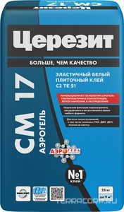 Клей для крупноформ. керамогранита Аэрогель СМ17 белый 25 кг Церезит CM 17 3040025