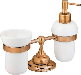 Стакан и дозатор настольный керамические, (цв.бронза),  ZZ Cezares Aphrodite APHRODITE-TDTP-02