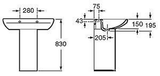 Пьедестал  бел.ZZ Roca Dama Senso 33751000/335510000