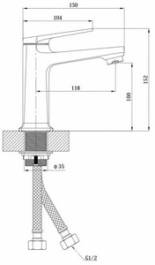 Смеситель для раковины, без донного клапана, цв.хром ESKO Istanbul IT26