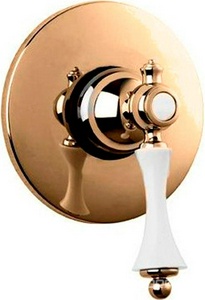 Смеситель для душа, встраиваемый в стену, (цв.бронза, ручка цв.белый),  ZZ Cezares Margot MARGOT-DIM-02-Bi