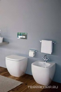 Биде напольное 560х360хh430мм, с 1 отв. д/смес., (крепл. в компл.), с покрытием LCC,  ZZ Laufen Palomba 8.3280.1.400.304.1