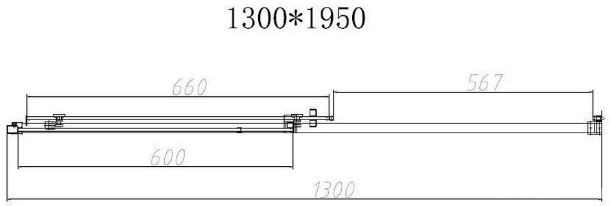 Дверь для душа, в нишу 1300хh1950мм, раздвиж, 1 дверь, 1 неподв.секция, правая/левая, (стекло прозрач.6мм Easy Clean, фурн.цв.черный матов),  ZZ Vincea Slim-N VDS-4SN130CGB
